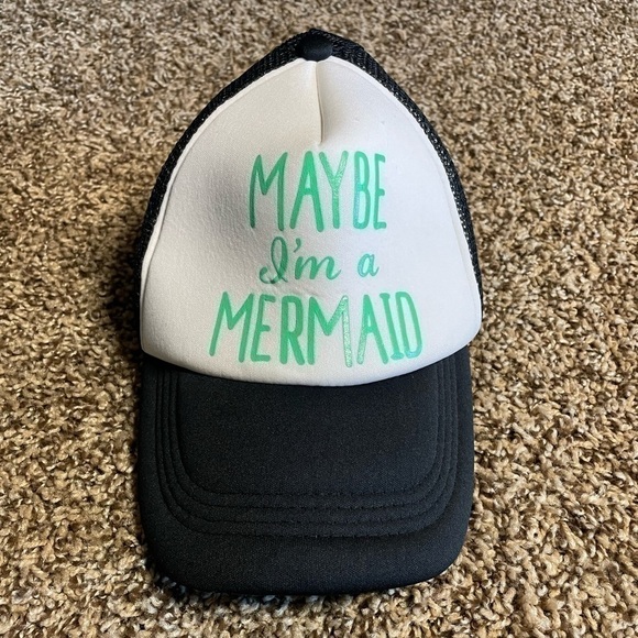 Rue21 OS “Maybe I’m a mermaid” Navy Blue SnapBack baseball hat - Picture 1 of 6